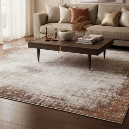 Tappeto Luxury Tortora e Terracotta: Effetto 3D ad Alta Densità
