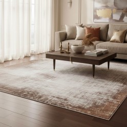 Tappeto Luxury Tortora e Terracotta: Effetto 3D ad Alta Densità