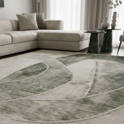 Tappeto Luxury 3D Effect | High Density 768k Gold & Deep Green