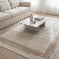 Tappeto Luxury Beige Greca 3D ad Alta Densità