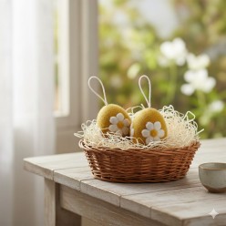 Uova di Pasqua in Lana Cotta Artigianale - Flower Design