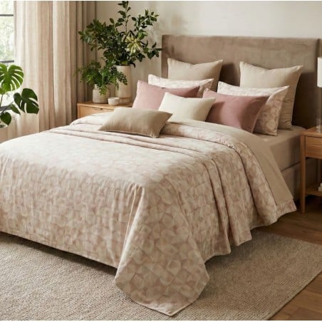 Eleganza Minimal e Armonia Naturale: Copriletto Geometrico Linea Dedalo