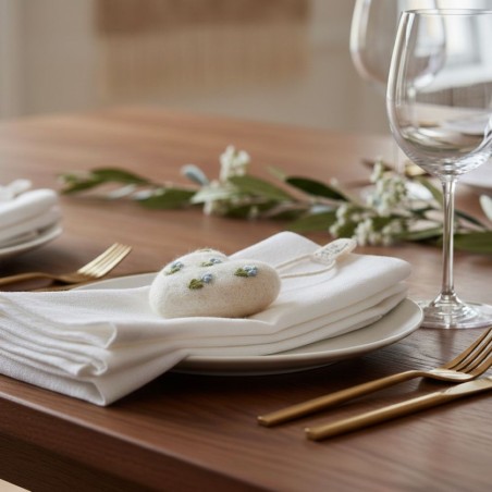 Cuori in Lana Ricamati a Mano | Tris Decorativo Lemoire Home