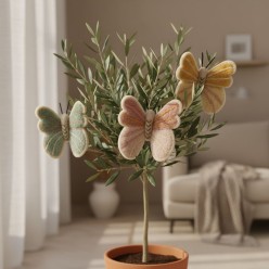 Farfalla in Lana Neozelandese: Micro-Scultura Artigianale