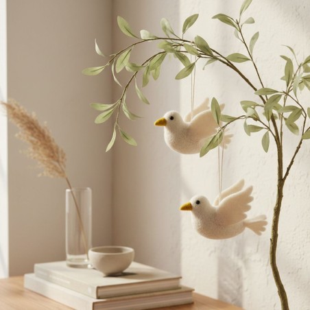 Set 2 Colombe della Pace in Lana New Zealand – Artigianato Etico