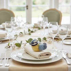 Uccellino Cinciallegra in Feltro Hand-Made | Decorazione Luxury