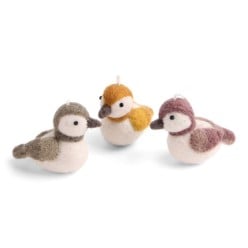 Sparrow Felt Charm: Uccellino in Lana New Zealand Artigianale