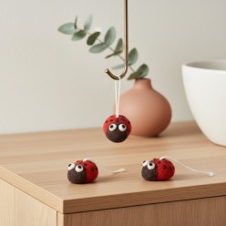 Coccinelle Portafortuna in Feltro handmade - Lana New Zealand