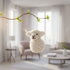 Pecorella Sitting Sheep in Lana del Nepal – Design Artigianale Lemoire