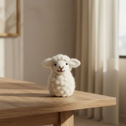 Pecorella Sitting Sheep in Lana del Nepal – Design Artigianale Lemoire