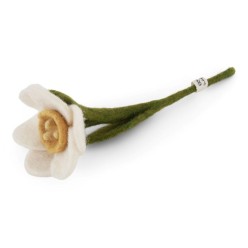 Narciso in Feltro Artigianale 18cm: Fiore Eterno in Lana Premium