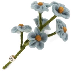 Forget Me Not Light Blue: Ramo in Feltro Artigianale 18 cm