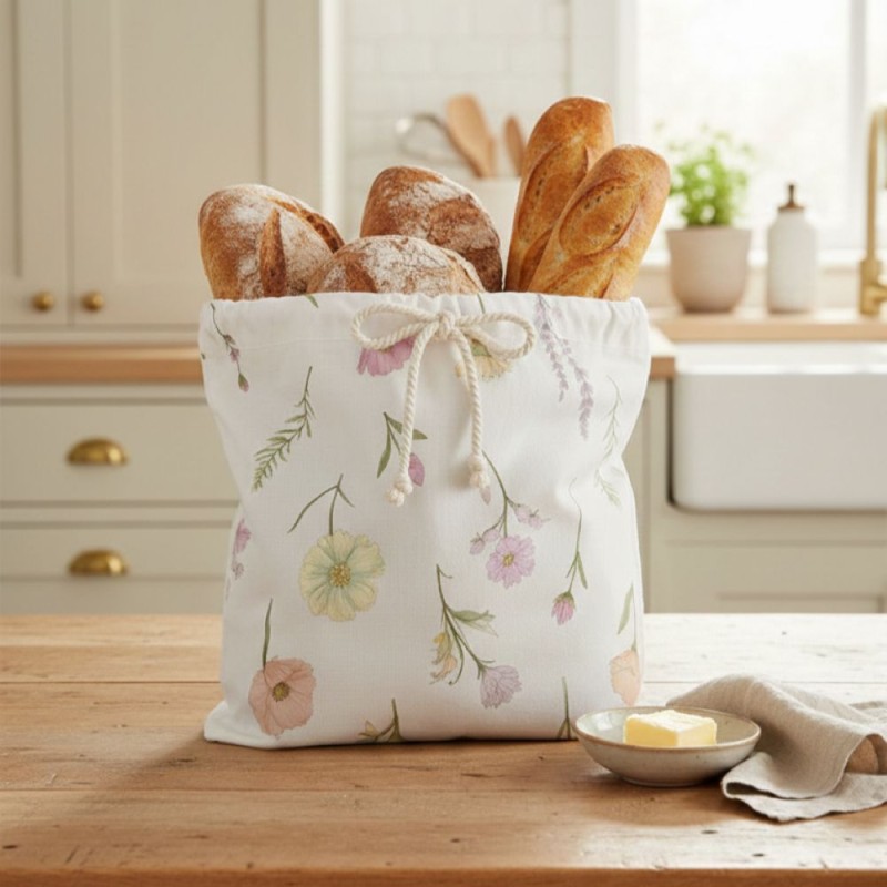 Sacco Portapane in Cotone 100% con Pattern Botanico Esclusivo – Lemoire Home