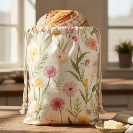 Portapane Clori con fiorellini primaverili Made in Italy Lemoire Home