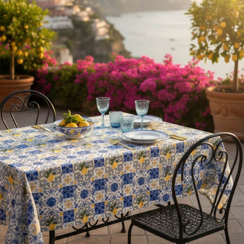 La ninfa Amalfi e il completo da tavola fatto a mano in Italia