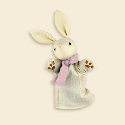 Coniglietto Handpuppet Rabbit: marionetta Artigianale in Soft-Faux Fur