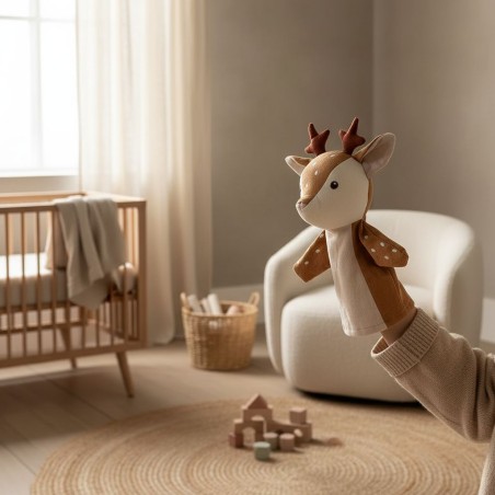 Cerbiatto peluche - Marionetta Artigianale e Gioco Educativo
