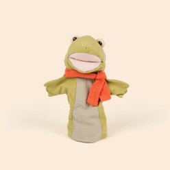 Ranocchio Artigianale in Soft-Fabric con Sciarpa Muschina Marionetta