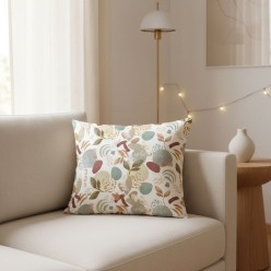 Cuscino decorativo con raffinata fantasia botanica stilizzata - collezione Circe