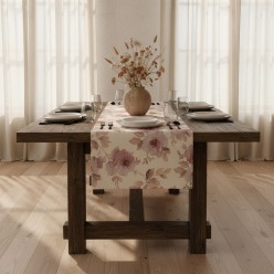 Runner da tavola floreale collezione Andromaca in rosa