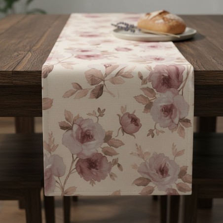 Runner da tavola floreale collezione Andromaca in rosa