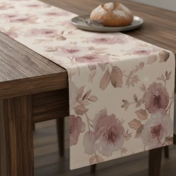 Runner da tavola floreale collezione Andromaca in rosa
