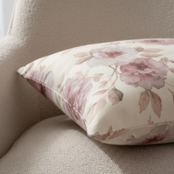 Cuscino d'arredo collezione Andromaca con romantici fiori rosa