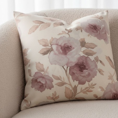 Cuscino d'arredo collezione Andromaca con romantici fiori rosa