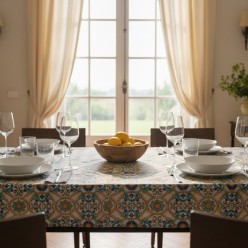 Tovaglia Scilla per la tavola made in Italy completo in cotone
