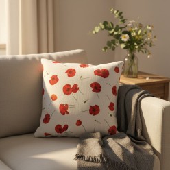 Collezione Calipso - cuscino in cotone con Papaveri Rossi