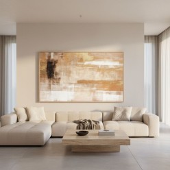 Quadro Astratto Gold Leaf 204x124 cm - Riflessi dorati Bizzotto