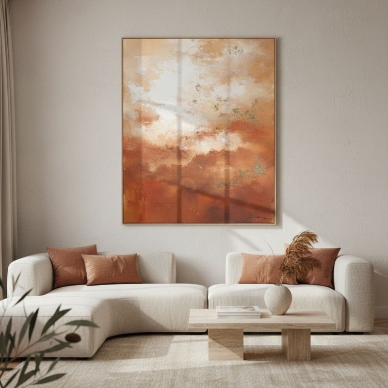 Dipinto Astratto Bold: Trame Ocra e Foglia Oro 122x142 cm | Bizzotto Dipinto Astratto Bold: Trame Ocra e Foglia Oro 122x142 cm | Bizzotto