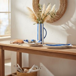 Vaso Caraffa Joly in Porcellana a righe mediterranee – H 27,6 cm