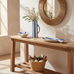 Vaso Caraffa Joly in Porcellana a righe mediterranee – H 27,6 cm