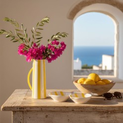 Vaso Caraffa Joly in Porcellana a righe mediterranee – H 27,6 cm