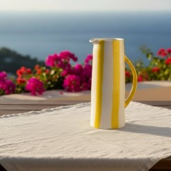 Vaso Caraffa Joly in Porcellana a righe mediterranee – H 27,6 cm