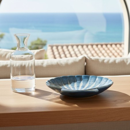 Piatto Decor Zacinto in Gres: Scultura Marina a Forma di Conchiglia