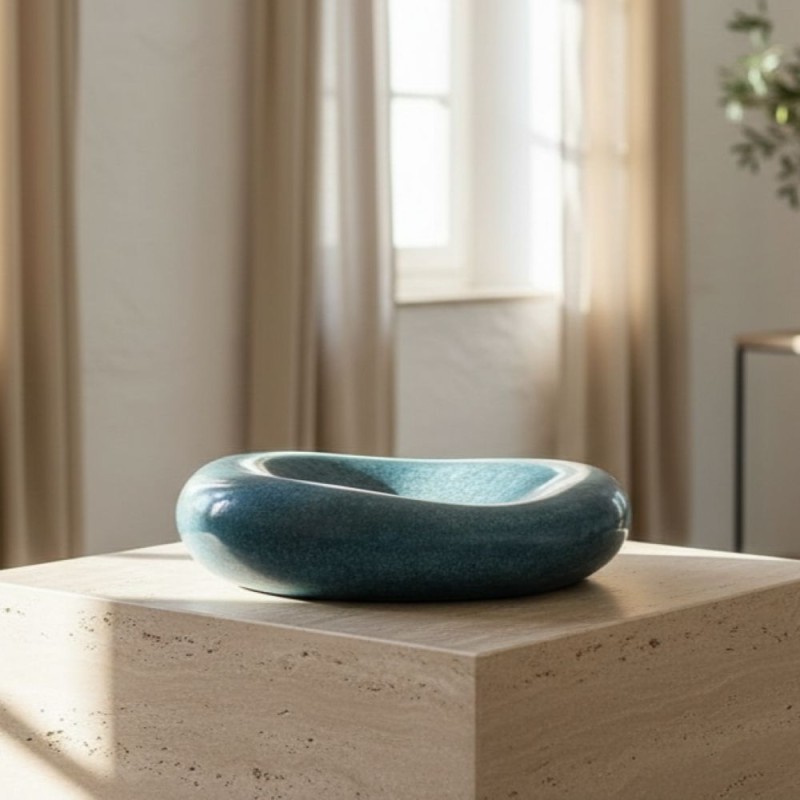 Ciotola Masami Azzurro: Ceramica Artigianale Mediterranea H7,5
