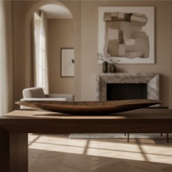 Vassoio Reel in Alluminio Dorato 68cm: Eleganza Artigianale Lemoire