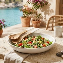 Set 2 Posate Insalata Knossos in Legno di Mango e Smalto