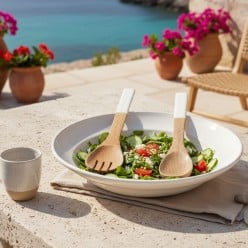 Set 2 Posate Insalata Knossos in Legno di Mango e Smalto