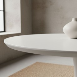 Tavolo Bloom White D120: Icona di Design e Purezza Contemporanea