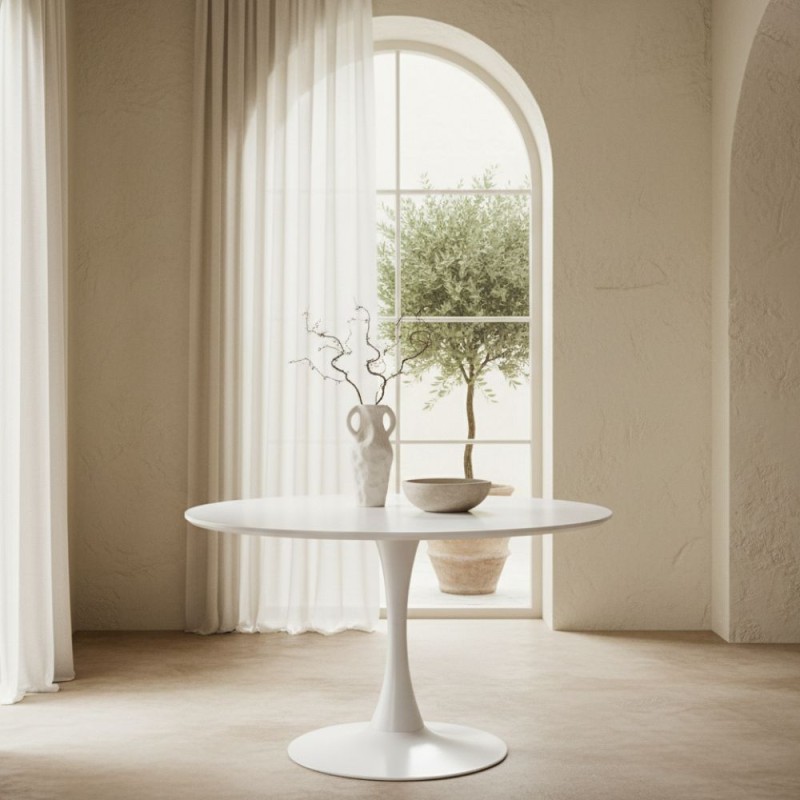 Tavolo Bloom White D120: Icona di Design e Purezza Contemporanea Tavolo Bloom White D120: Icona di Design e Purezza Contemporanea
