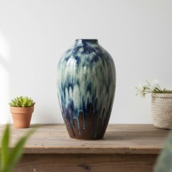 Vaso Delfa Bomb in Terracotta Smaltata: Arte Mediterranea Hand-made