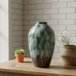 Vaso Delfa Bomb in Terracotta Smaltata: Arte Mediterranea Hand-made