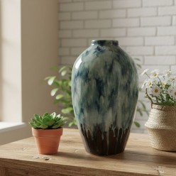 Vaso Delfa Bomb in Terracotta Smaltata: Arte Mediterranea Hand-made