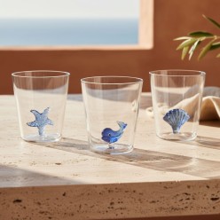 Bicchieri Marine in Borosilicato con Decoro Interno Blu