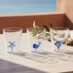 Bicchieri Marine in Borosilicato con Decoro Interno Blu