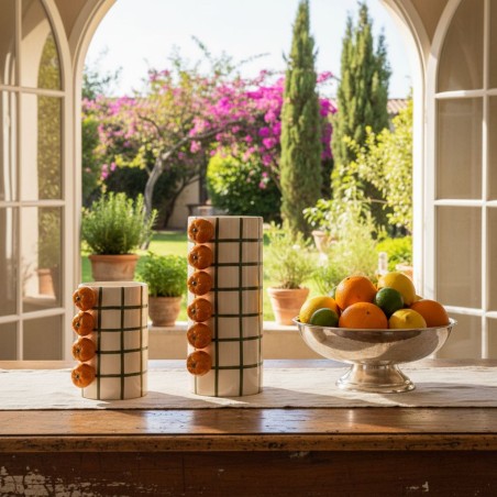 Vaso Zeyra in Ceramica con Mandarini in Rilievo | Lemoire Home