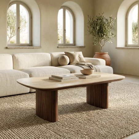 Tavolino Ezekiel Lemoire Home: Design Noce e Pietra Sinterizzata